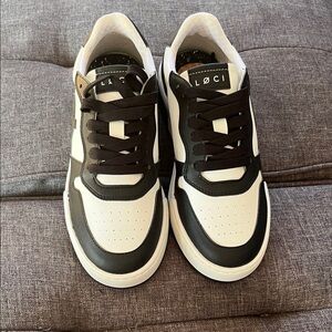 New without box LOCI "Atom"  Black and White Sneakers Size 37/6.5